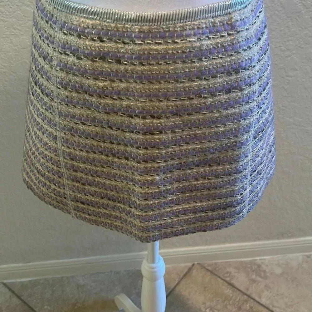 Marc Jacobs Tweed Mini Skirt Pastel Purple Beige Stripe Preppy Quiet Luxury NWT